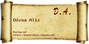 Dózsa Aliz névjegykártya